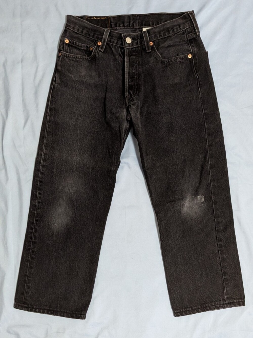 Vintage Levi's 501 Black Denim Jeans 90s Made in Dominican Republic Fly W30 L30